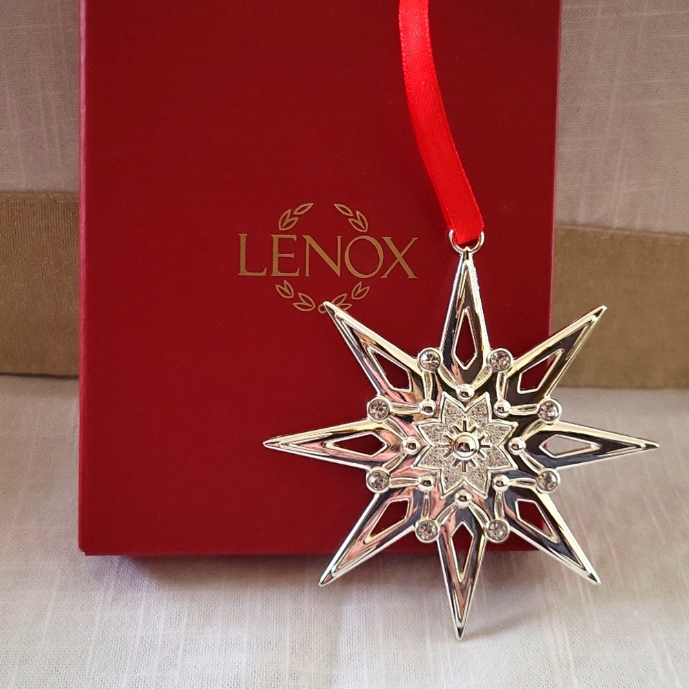 Lenox Silver Gems Clear Star Ornament